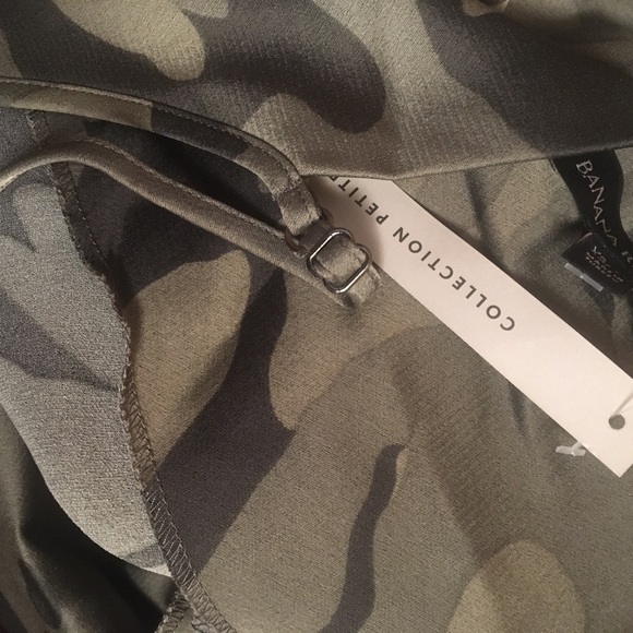 Banana Republic Camo Satin-Blend Drape Slip Midi Dress NWT - Picture 4 of 5